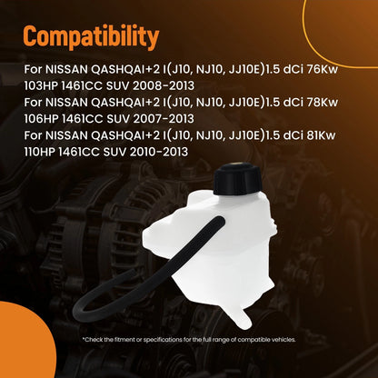 Coolant Overflow Tank Reservoir for Nissan QASHQAI (2007–2013)