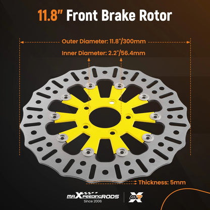 2x Front Brake Rotor Disc 11.8" for Harley Touring Electra Glide (2008-2019)