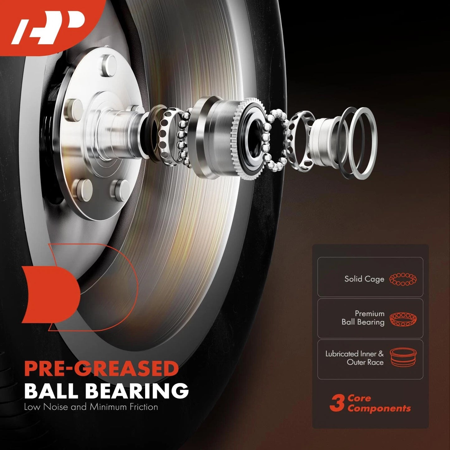 2X Front Wheel Hub & Bearing Assembly for Mercedes R231 SL400 SL450 (2012–2020)