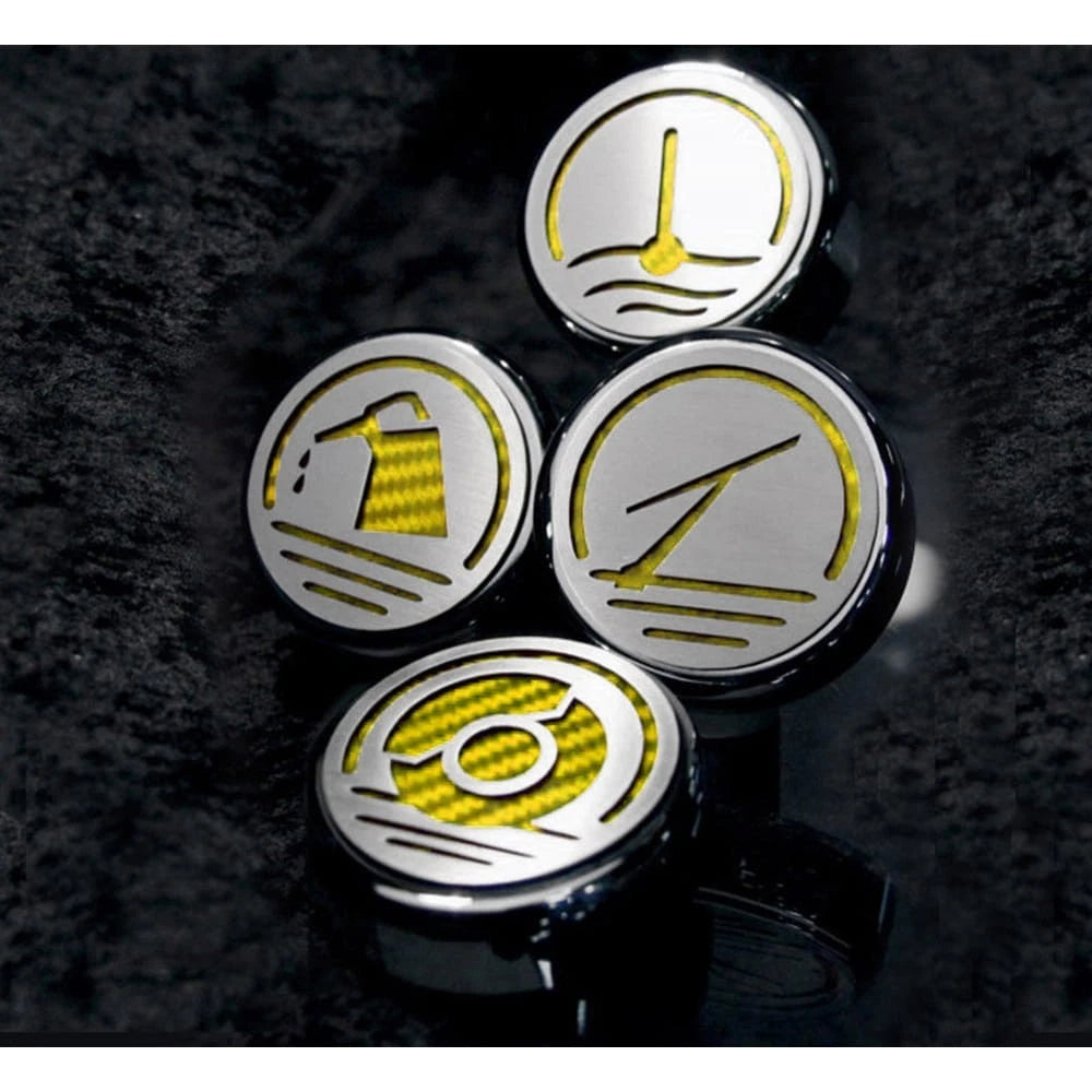 Chrome Cap Covers with White Carbon Fiber Inlay for Ford Mustang (2005–2009)
