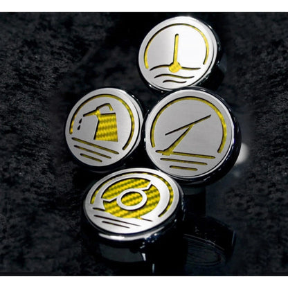 Chrome Cap Covers with White Carbon Fiber Inlay for Ford Mustang (2005–2009)