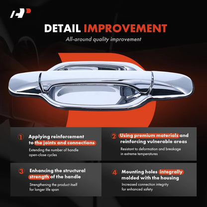 2X Rear Exterior Door Handle for Chevy Colorado GMC Canyon (2004–2012)