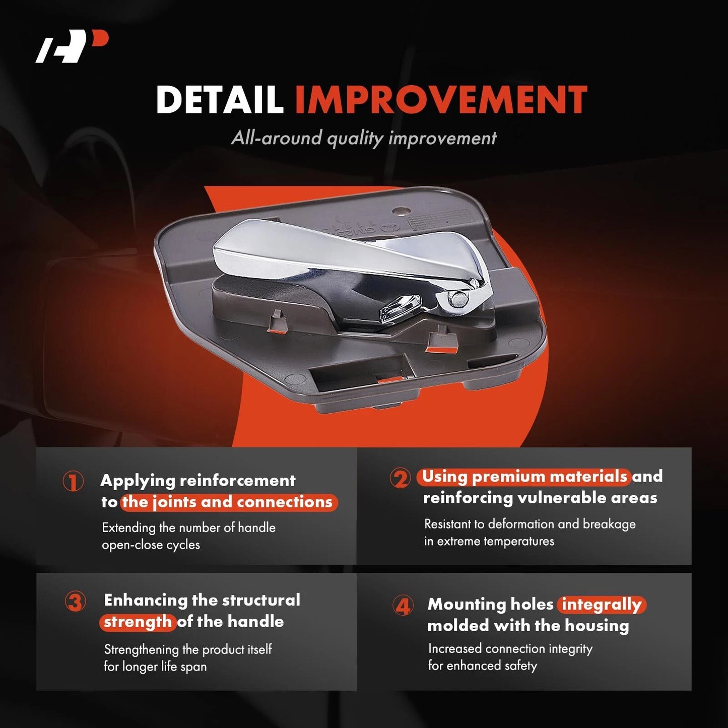 Chrome Rear Passenger Interior Door Handle for Chevy Malibu