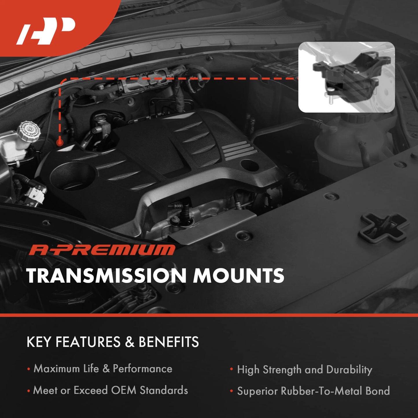 3X Transmission Mount for Chevy Equinox GMC Terrain (2010–2017)