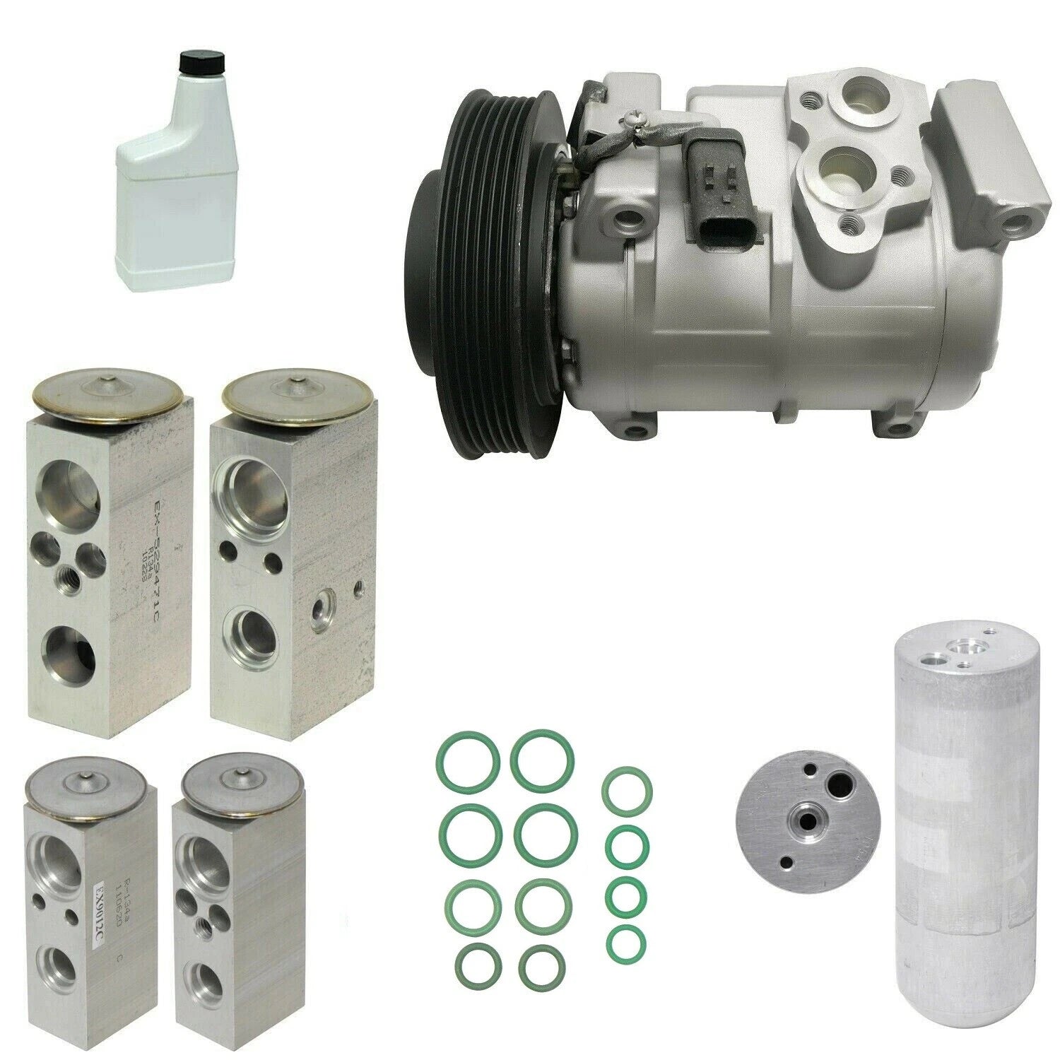 AC Compressor Kit Replacement with Rear AC Valve for Mitsubishi Fuso (2005–2015)