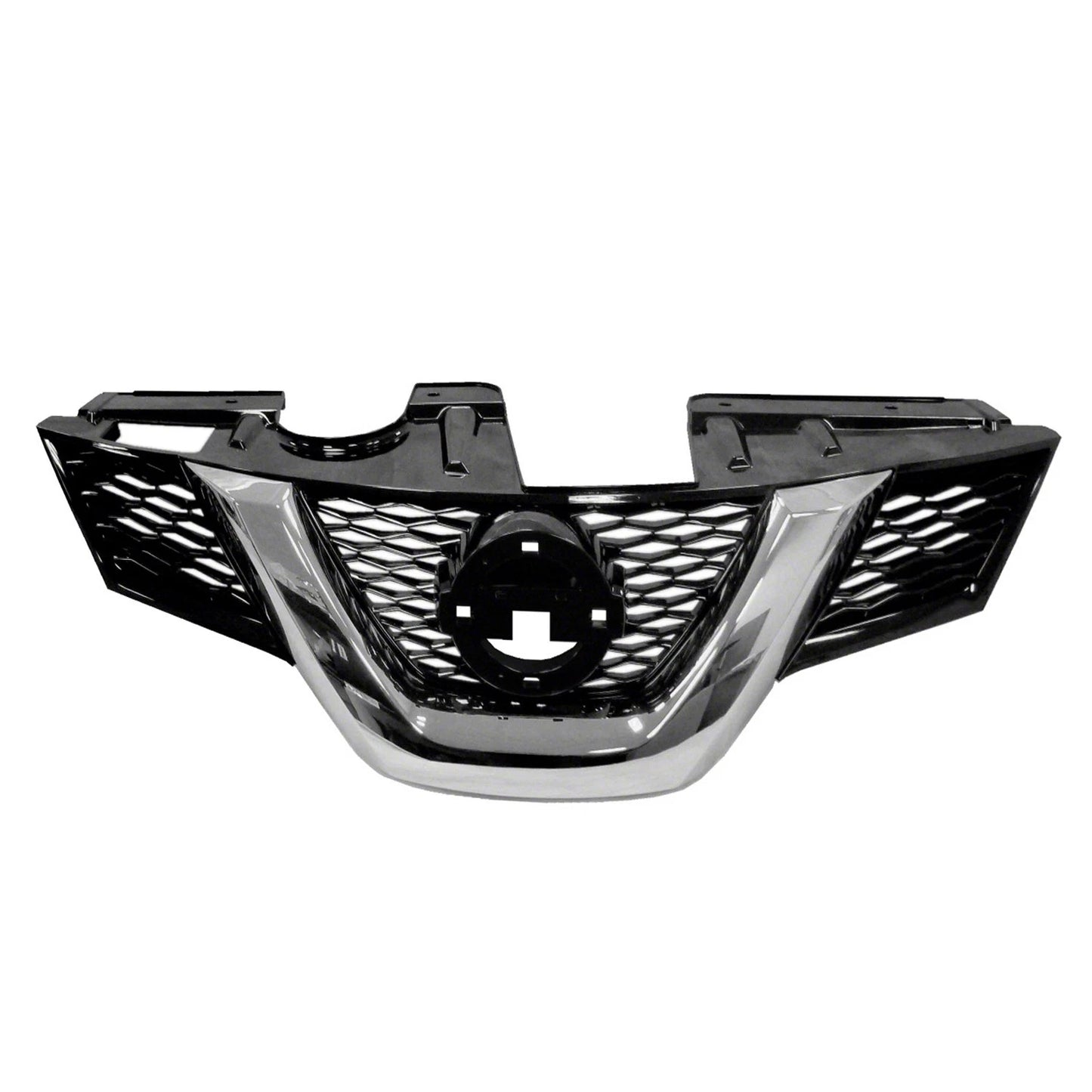 Front Grille Replacement Black Chrome Plastic for 2014-2016 Nissan Rogue
