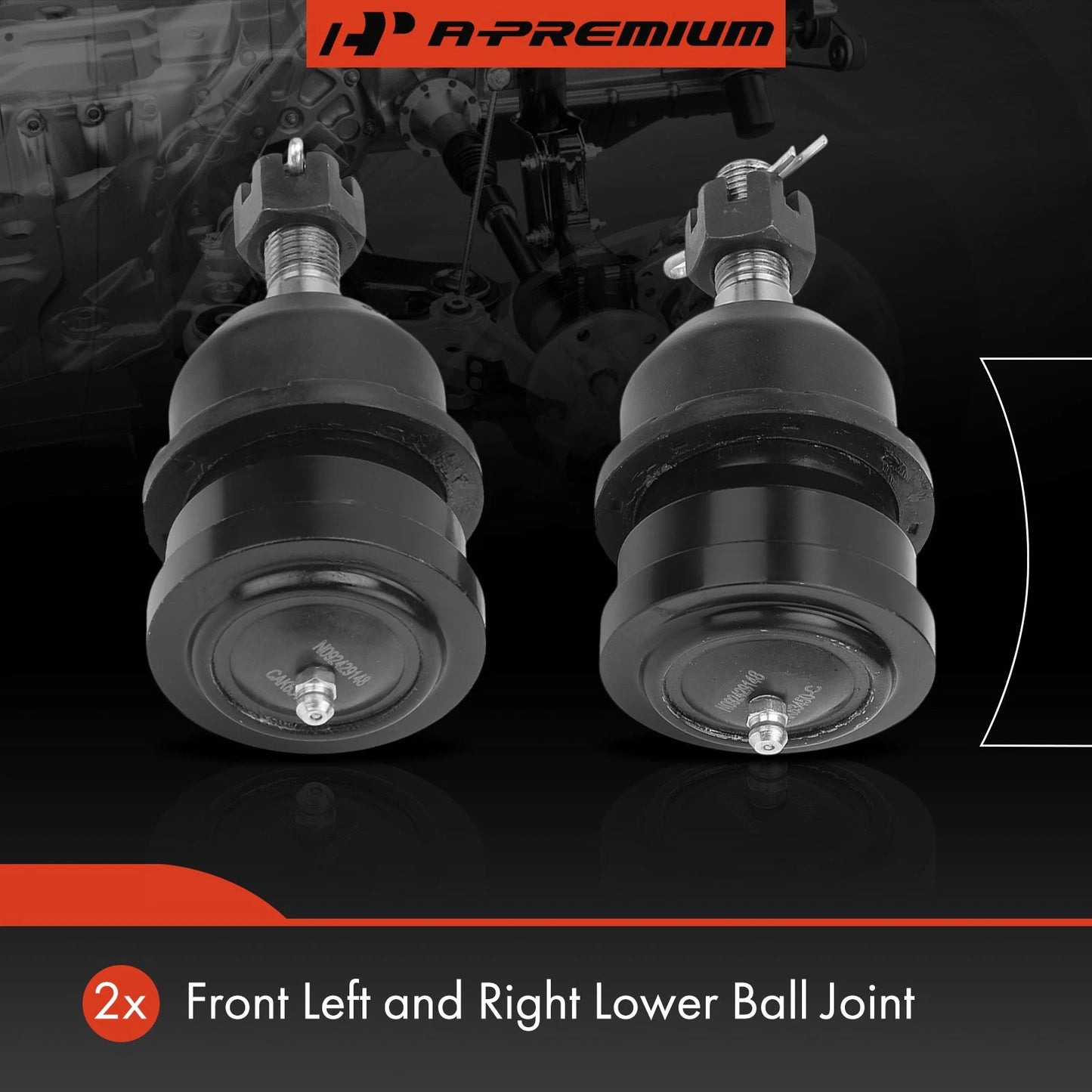 2X Front Lower Side Ball Joint for Chevrolet Corvette (1984–1996)