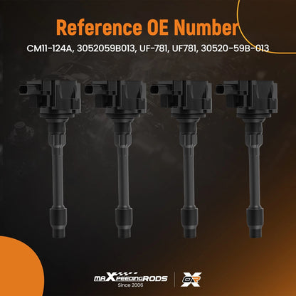 4x Ignition Coils Set for Honda Accord Civic CR-V Acura RDX TLX (2008–2018)