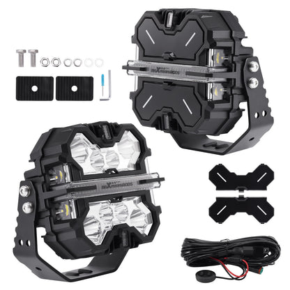 7-Inch 252W Square LED Light Pods for Side Shooter DRL (2019–2021)