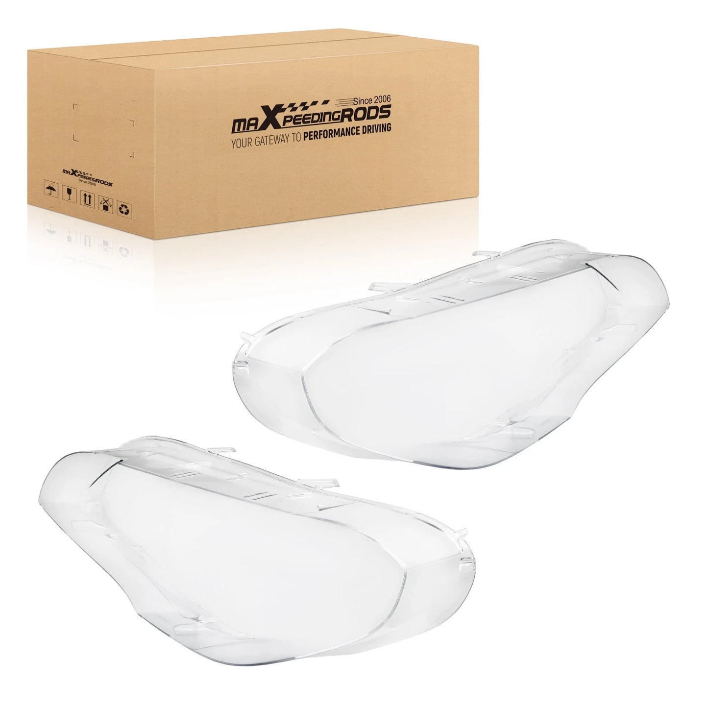 Front Headlamp Lens Covers Pair for BMW X5 E70 X5M (2007–2013)