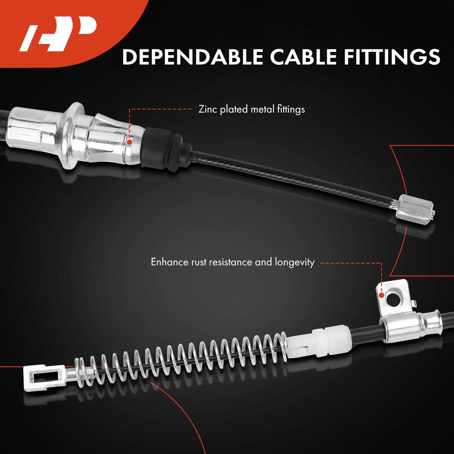 2X Rear Parking Brake Cable for Chevy Silverado 1500 GMC Sierra 1500 (2007–2013)