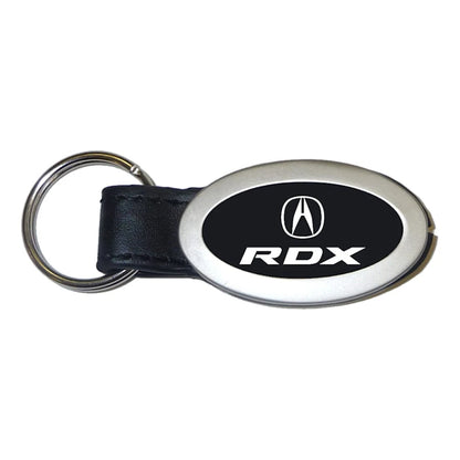 Black Leather Oval Keychain - Officially Licensed for Acura RDX