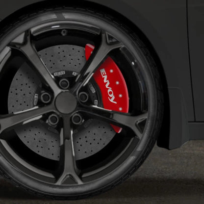 Front and Rear Red 'Envoy' Caliper Covers for 2006-2009 GMC Envoy by MGP