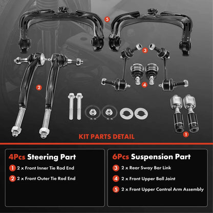 10x Front Control Arm Sway Bar Tie Rod End for Chevy Trailblazer (2002–2009)