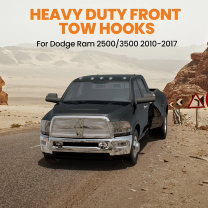 Front Tow Hooks Pair for Dodge Ram 2500 3500 (2010–2017)