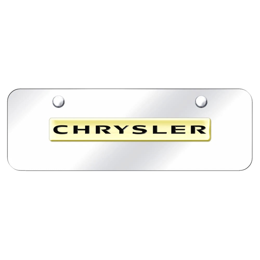 Gold Name on Chrome Mini License Plate - Officially Licensed for Chrysler