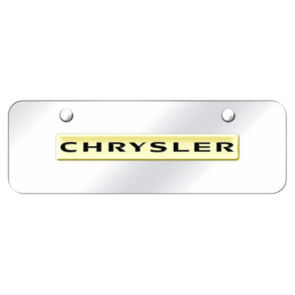 Gold Name on Chrome Mini License Plate - Officially Licensed for Chrysler
