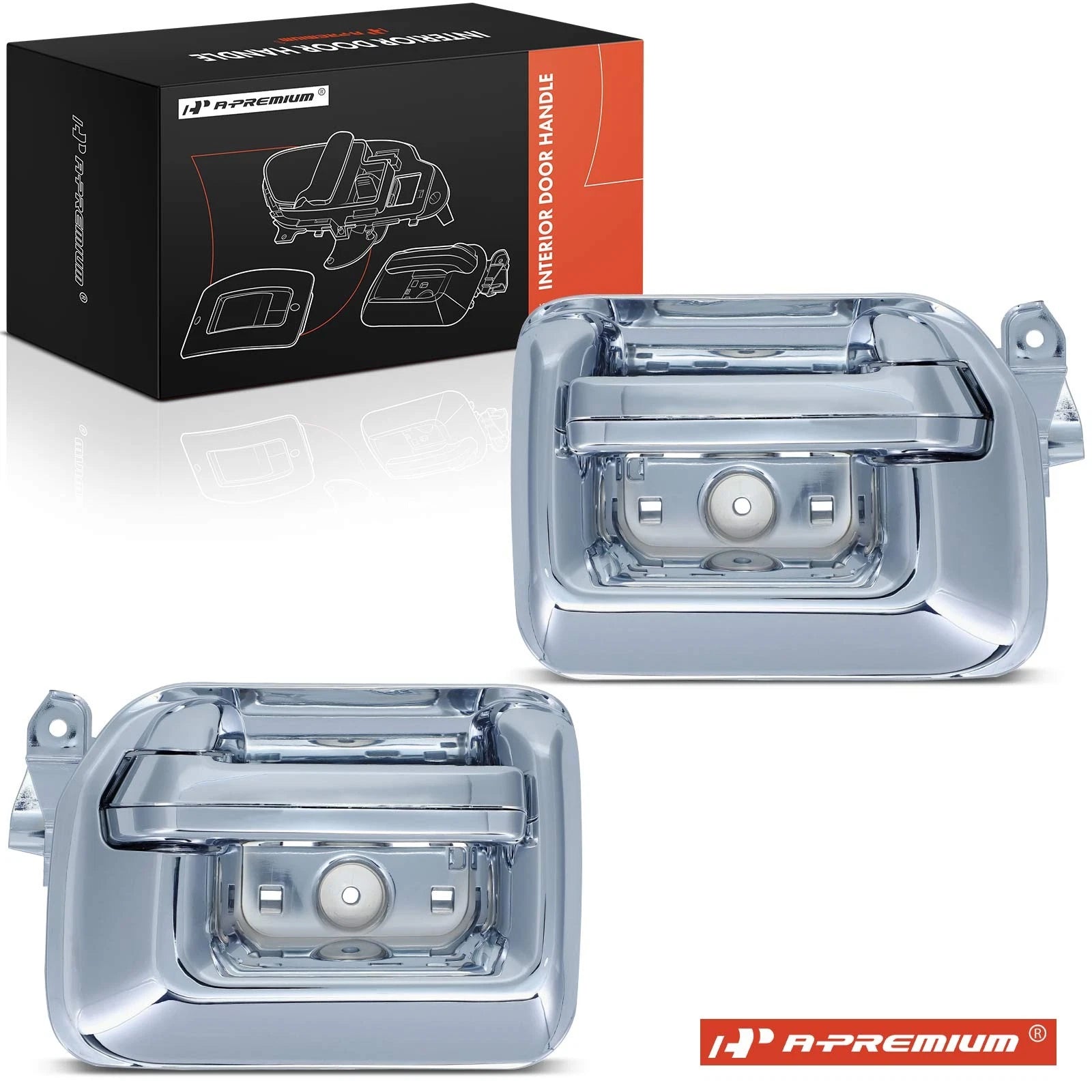 2X Rear Chrome Interior Door Handle for Chevrolet Silverado 1500 (2007–2018)