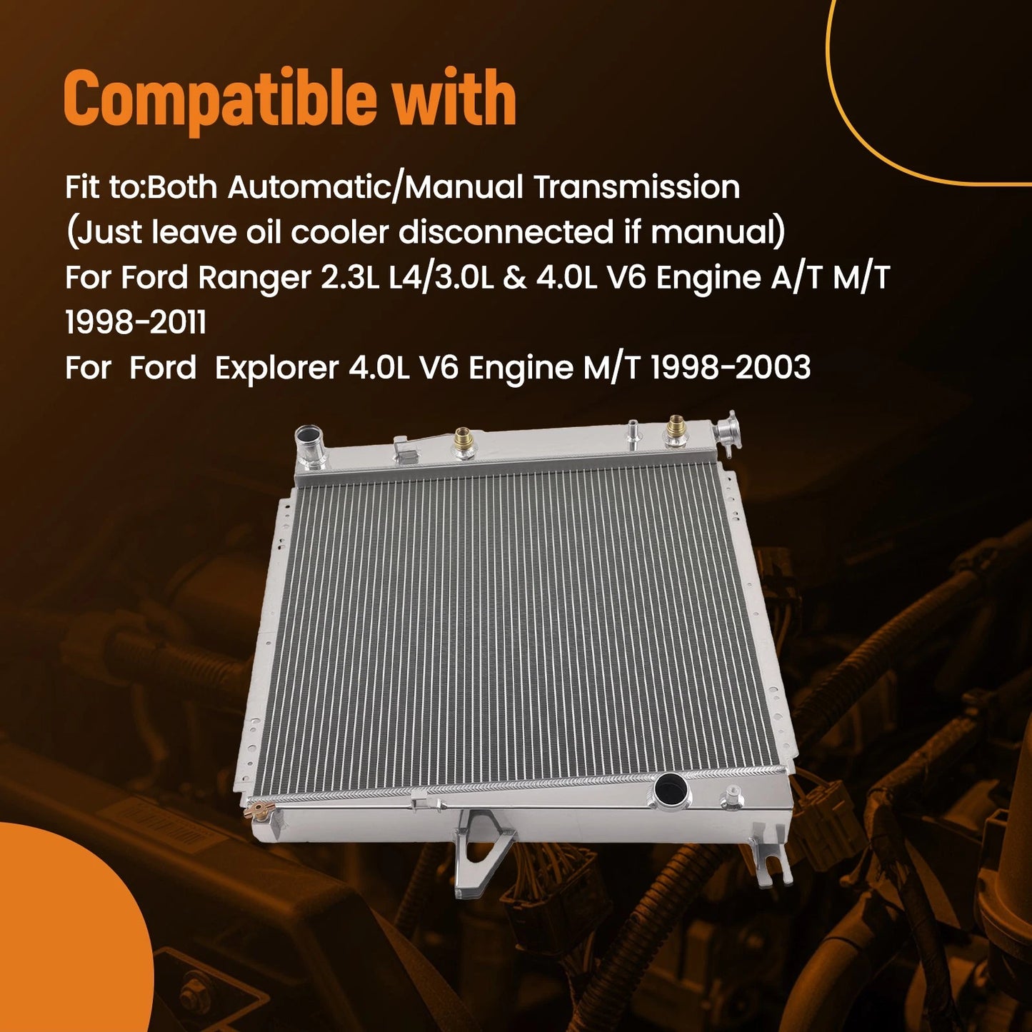 Aluminum Radiator for Ford Ranger Mazda B4000 (1998–2011)