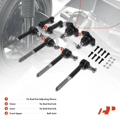 8x Front Ball Joint Tie Rod End for Chevy K2500 K3500 Tahoe GMC Yukon (1995–2000)