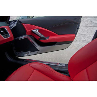 Brushed Door Guards Black Vinyl Stingray Inlay for 2014–2019 Corvette