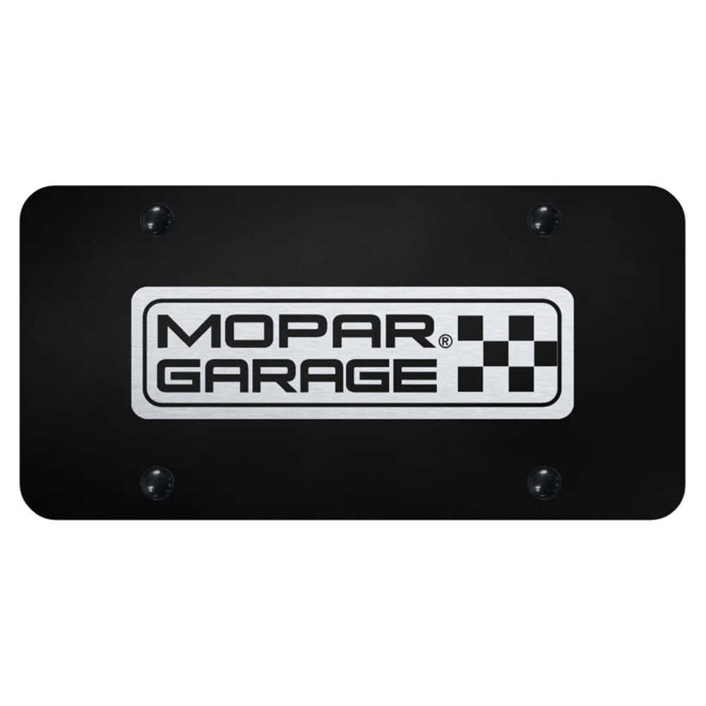 Etched on Black License Plate - Officially Licensed for Mopar Garage Vehicles