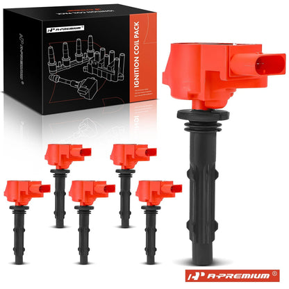 6x Red Ignition Coil for Mercedes-Benz C230 C250 C280 C300 C350 (2000–2015)