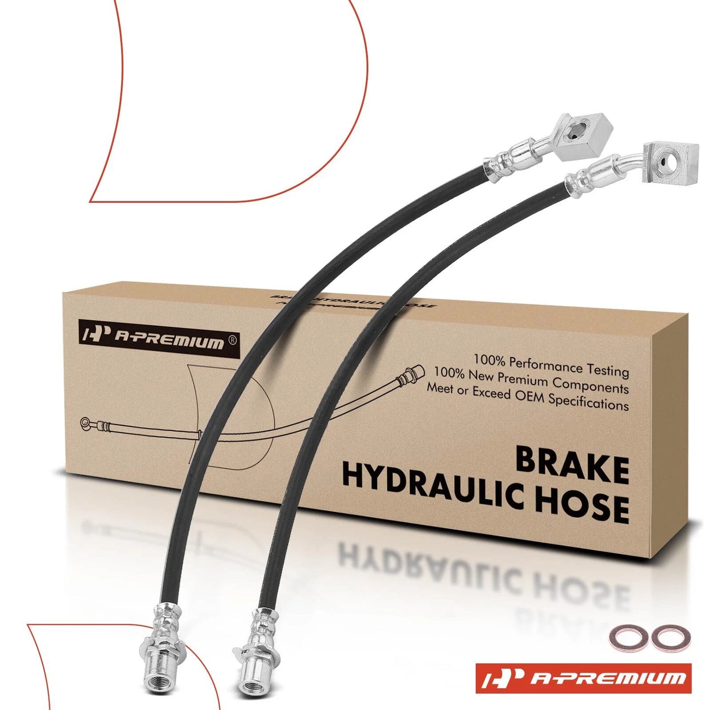 2X Rear Brake Hydraulic Hose for Chevrolet Silverado GMC Sierra 1500 (2007–2013)
