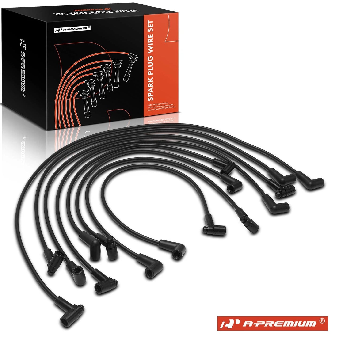 8x Spark Plug Wire Set for Chevy Malibu (1974–1977)