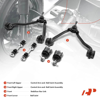 6X Front Control Arm with Ball Joints for Chevy C2500 GMC
