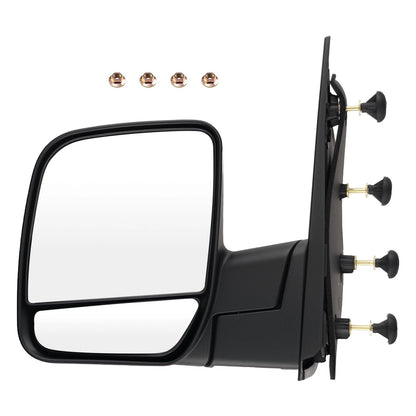 Left Side Mirror Manual Fold for Ford E-150 (2003–2013) Black ABS