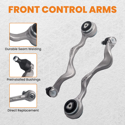 6pc Front Lower Control Arm Set for BMW 335i (2013–2013)