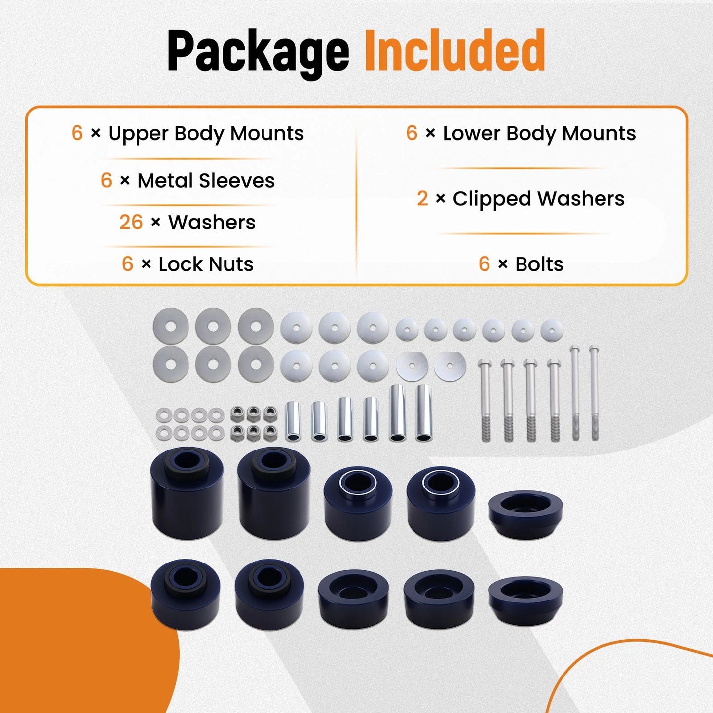 Body Mount Bushing Set for Ford F150 F250 F350 (1980–1998)