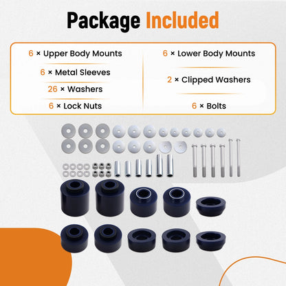 Body Mount Bushing Set for Ford F150 F250 F350 (1980–1998)