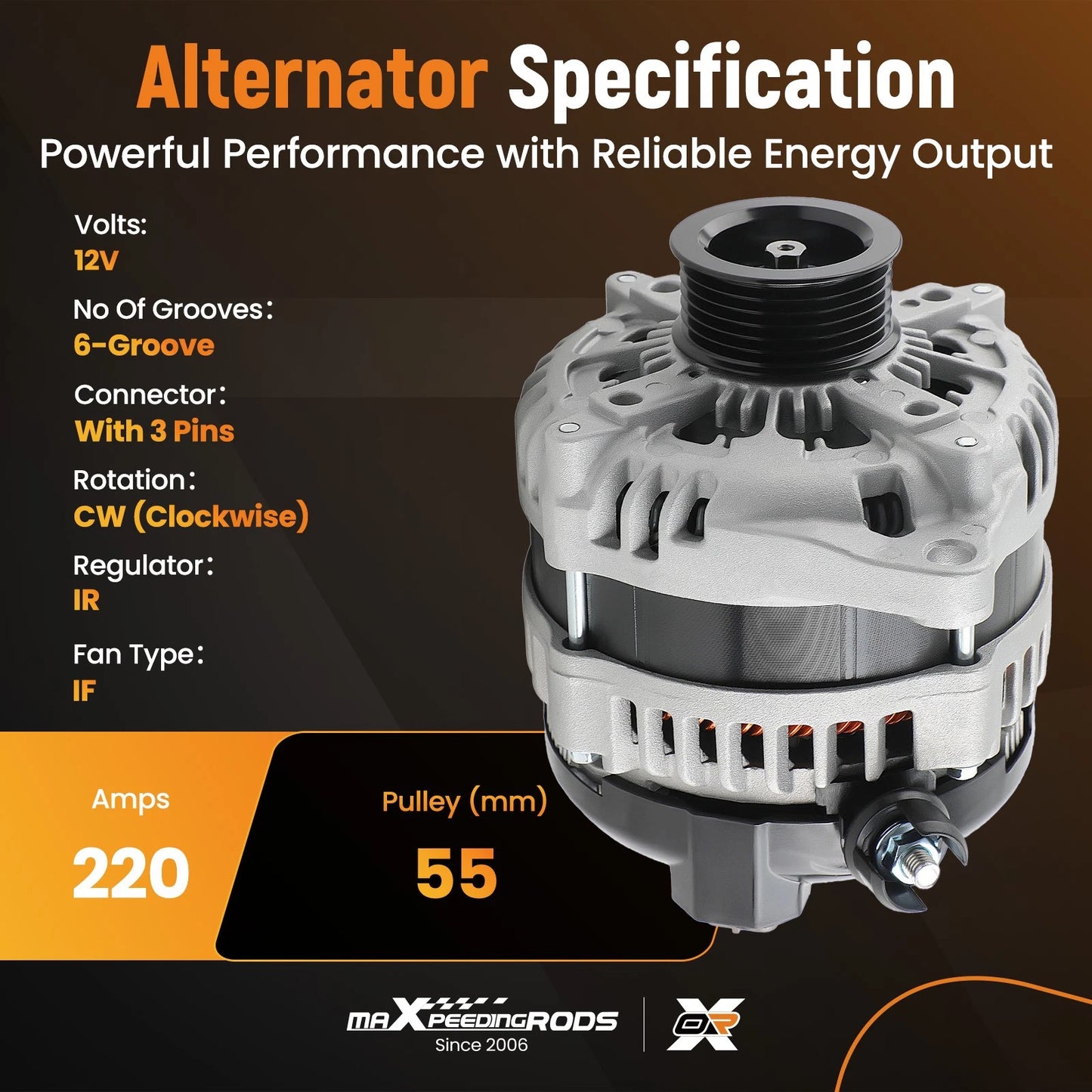 High Output Alternator for Ford Truck F-150 V8 5.0L (1991–1996)