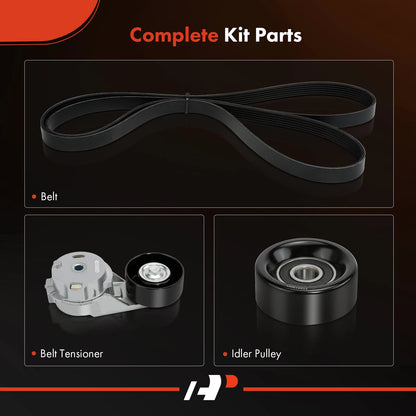 3X Serpentine Belt Drive Component Kit for Buick Rainier (2004–2007)