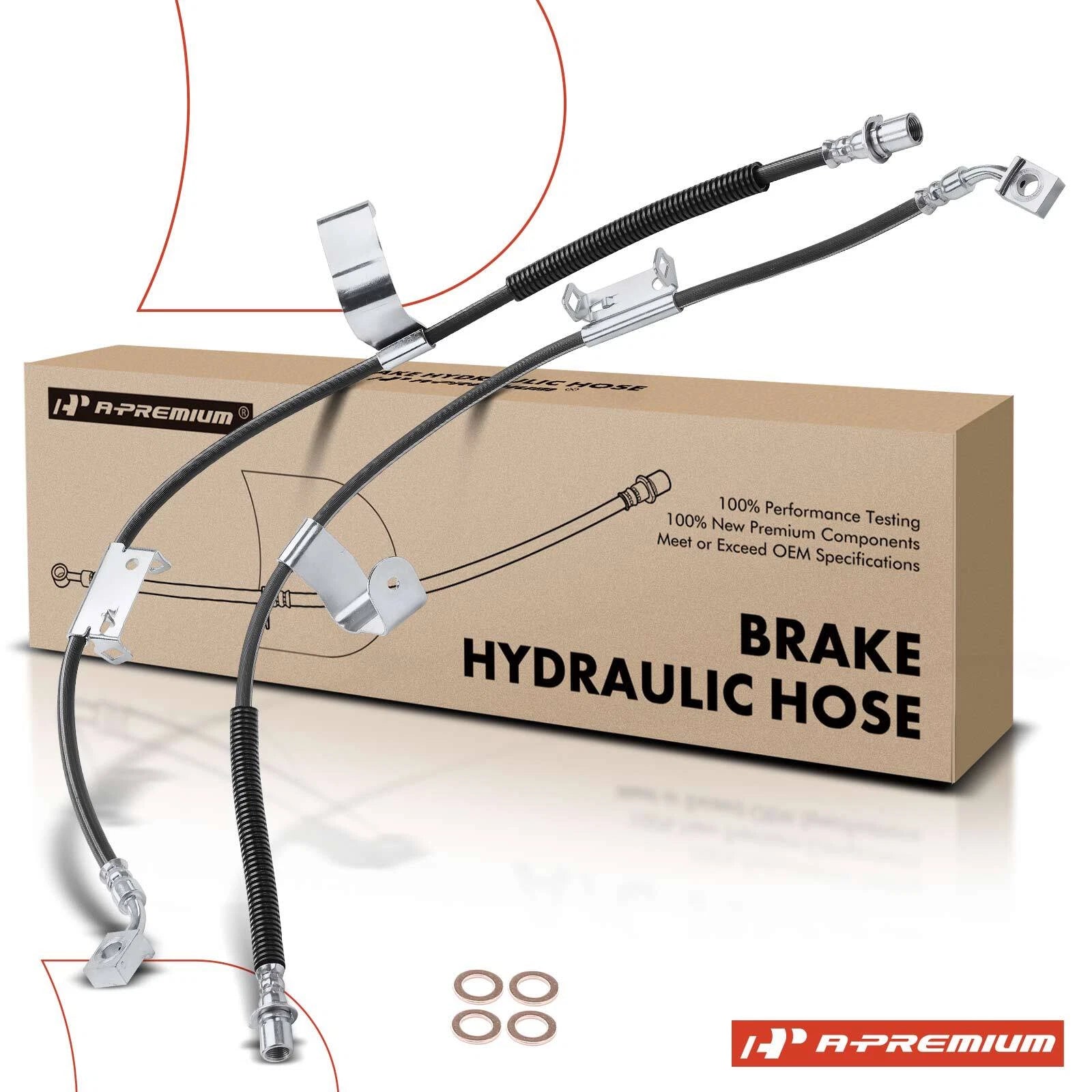 2X Front Brake Hydraulic Hose for Chevy Silverado GMC Sierra 2500 HD (2001–2007)