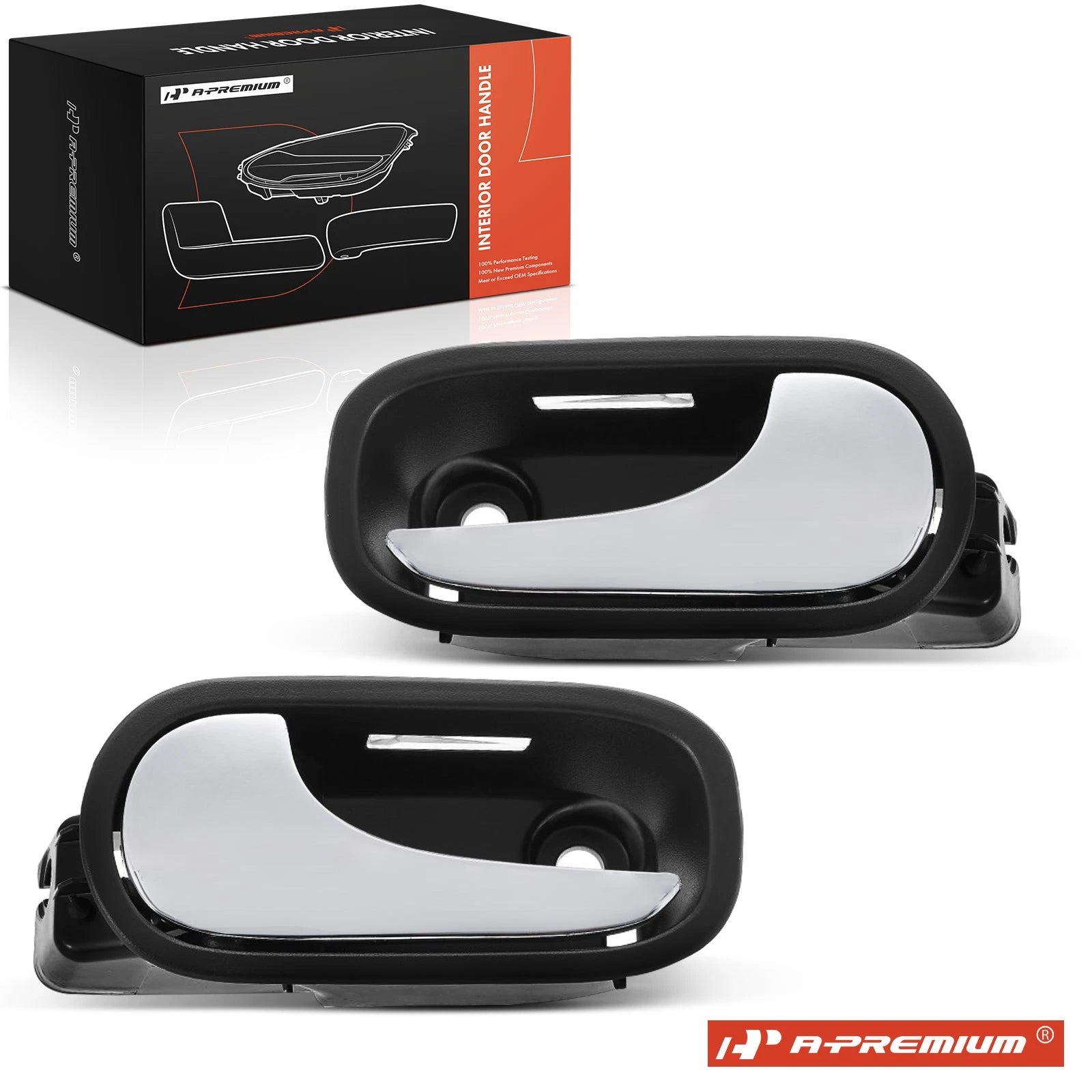 2X Front Chrome Interior Door Handle with LED Hole for Chevy Malibu