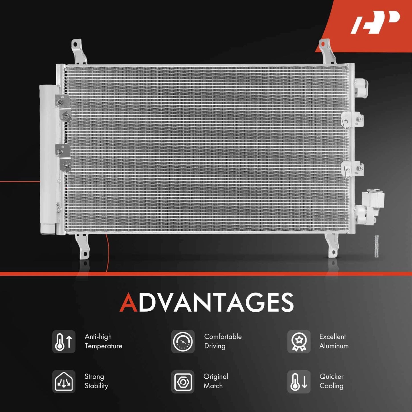 A/C Condenser with Bracket & Receiver Drier for Chevy Camaro (2012–2015)