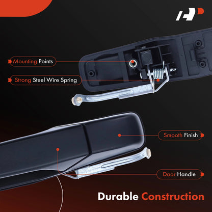 2X Rear Exterior Door Handle for Chevy Silverado 1500 (2007–2013)
