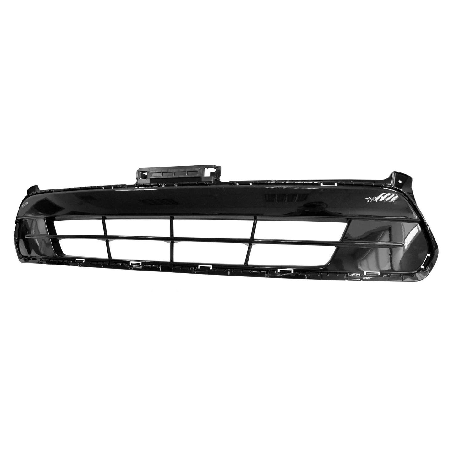 Replacement Black Gloss/Painted Plastic Front Bumper Cover Grille w/Fog Lights