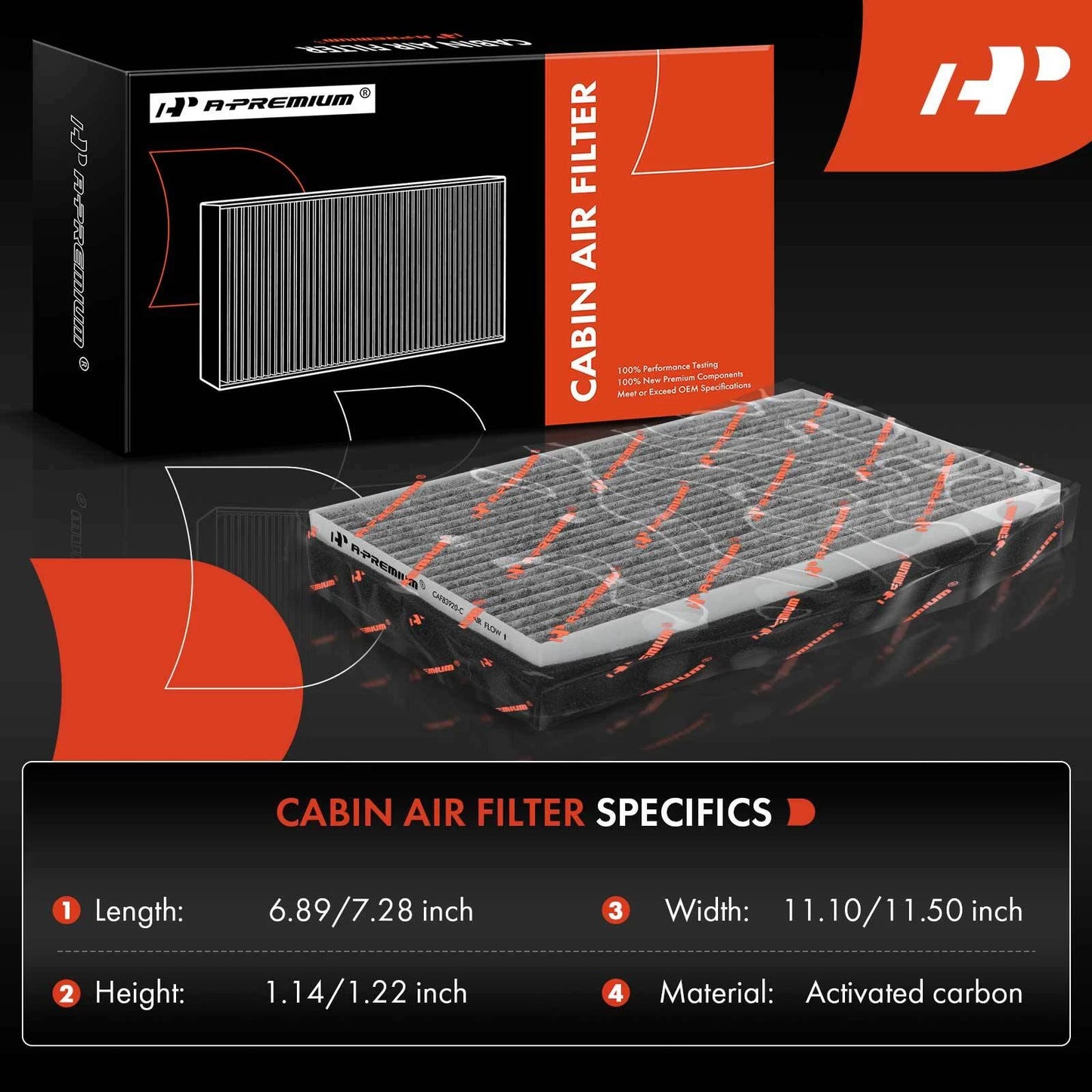2X Activated Carbon Cabin Air Filter for Chevy Impala Buick LaCrosse (2006–2020)