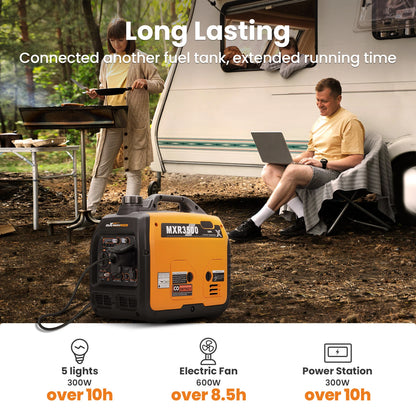 3500-Watt Portable Inverter Generator for Home Backup (58 dB, Gas)