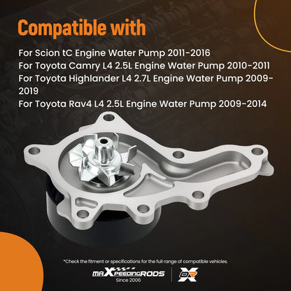 Coolant Water Pump for Toyota Camry Sienna (2010–2017)