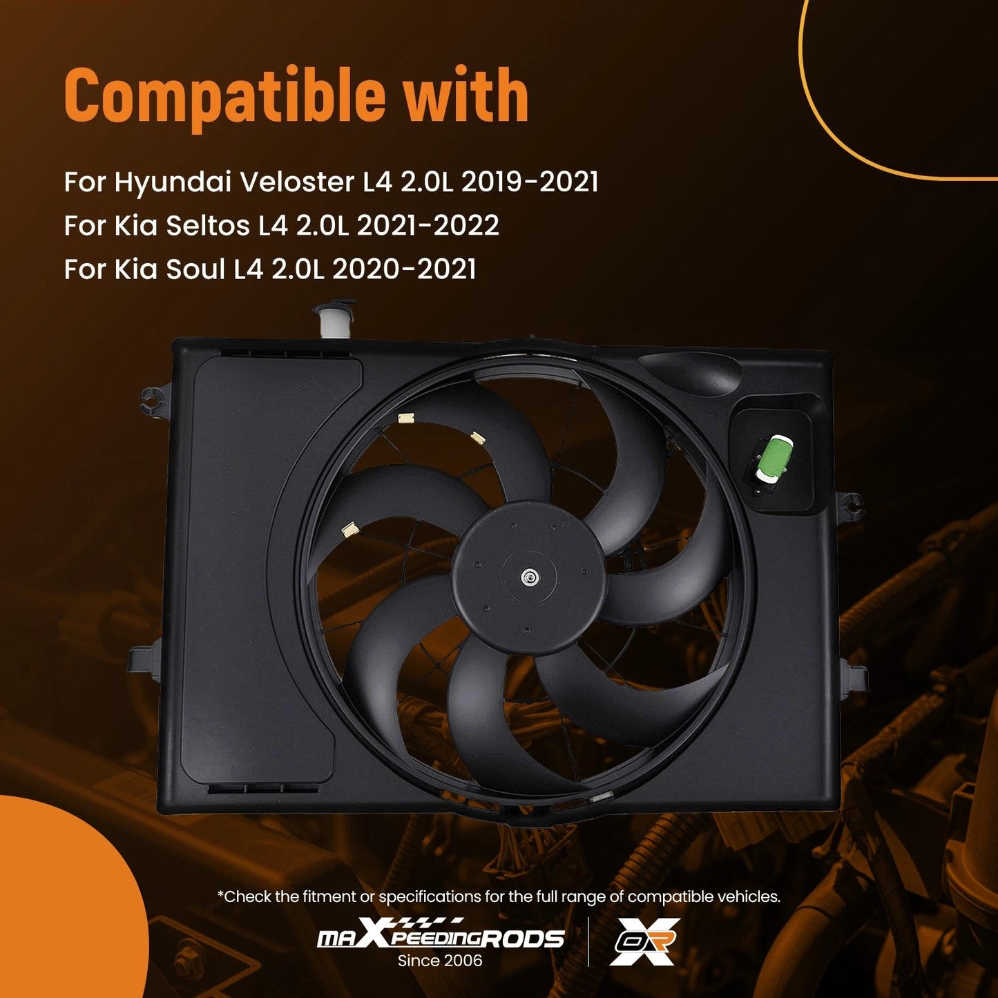 Electric Radiator Cooling Fan for Kia Seltos L4 2.0L (2021–2022)
