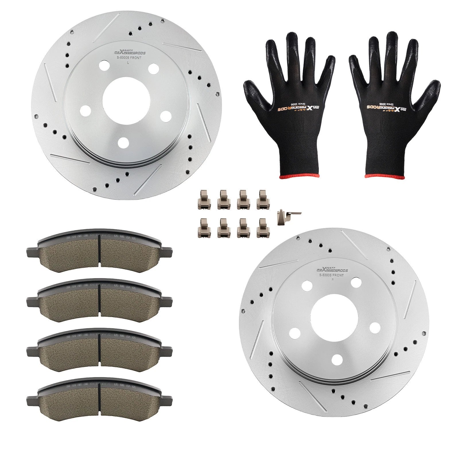 Front Brake Rotors and Ceramic Brake Pads for Dodge Durango (2007–2009)