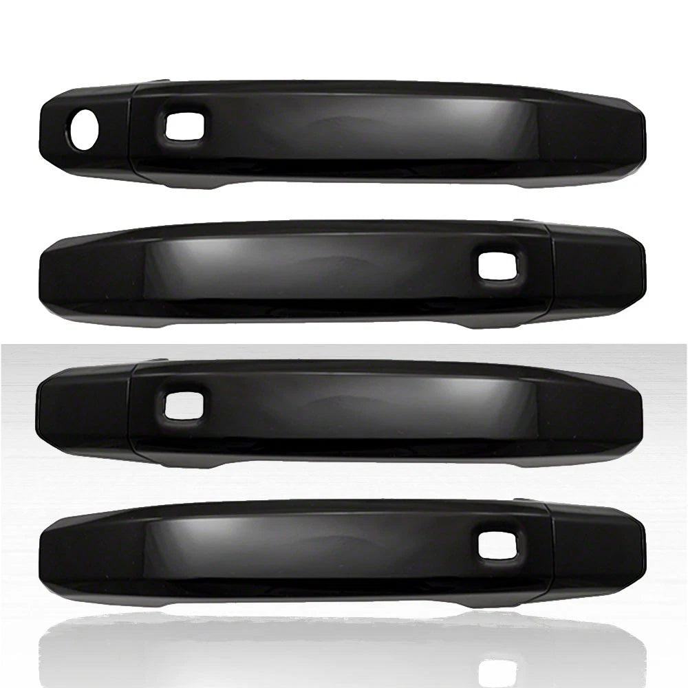 Set of 4 Door Handle Covers for 15-20 GMC Yukon XL SLE/SLT - Gloss Black w/Smart