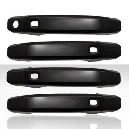 Set of 4 Door Handle Covers for 15-20 GMC Yukon XL SLE/SLT - Gloss Black w/Smart