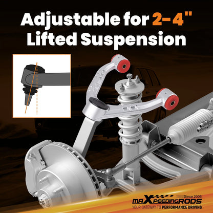 2-4in Lift Upper Control Arms Aluminum for GMC Sierra Yukon XL 1500 (2007–2018)