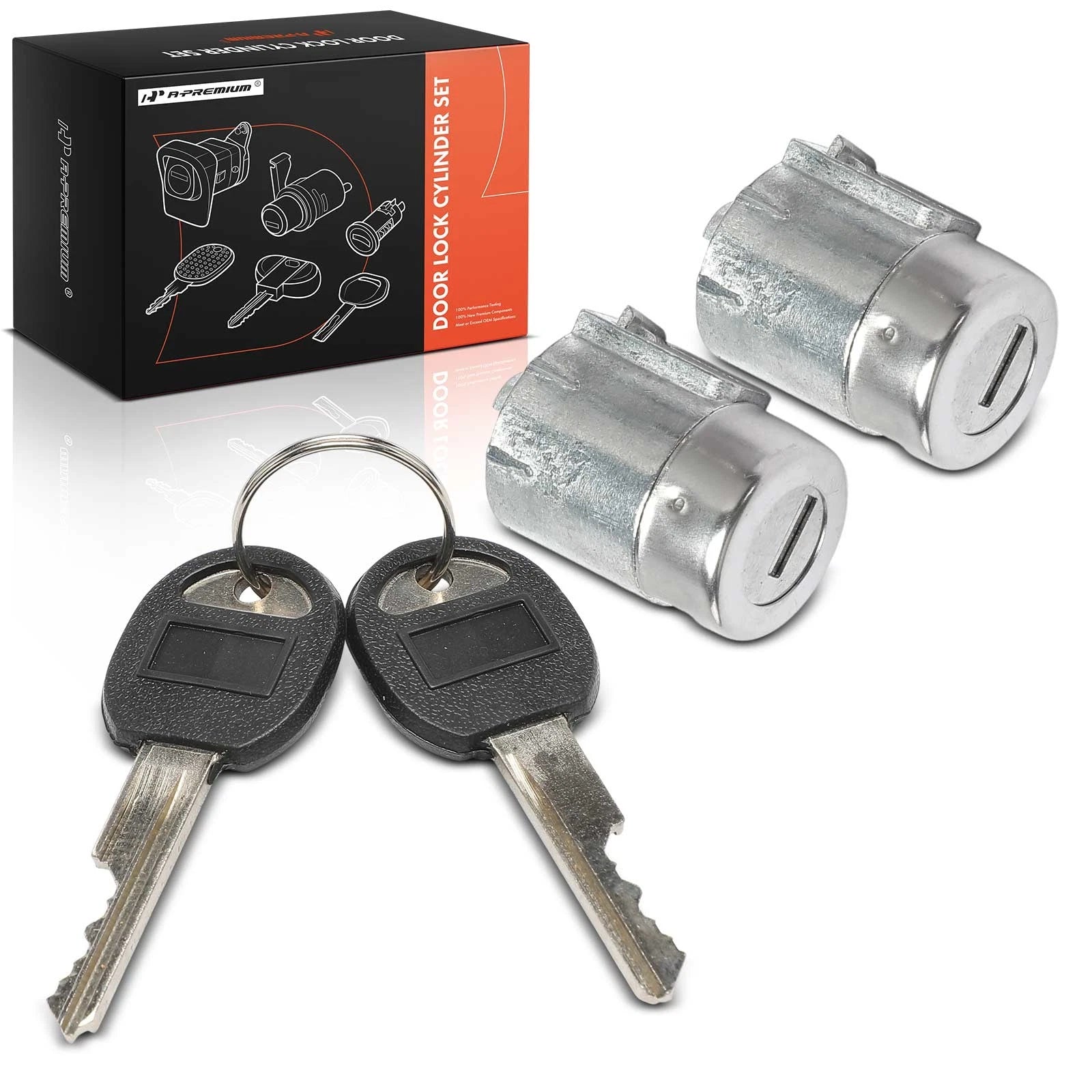2X Front Door Lock Cylinder Set with 2 Keys for GMC Yukon (1992–1999)